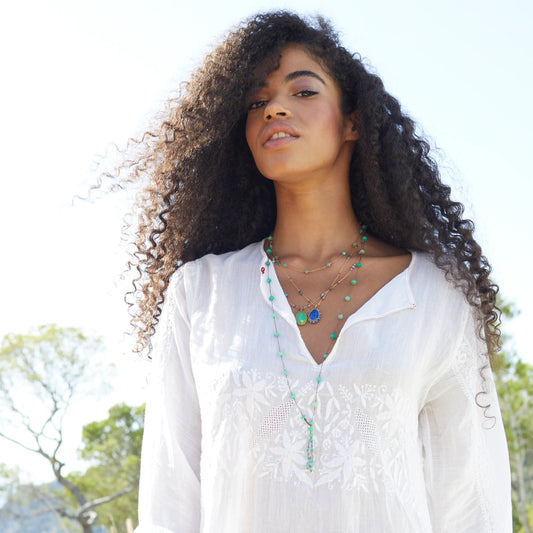 Holy Long Sharing Chrysoprase Necklace