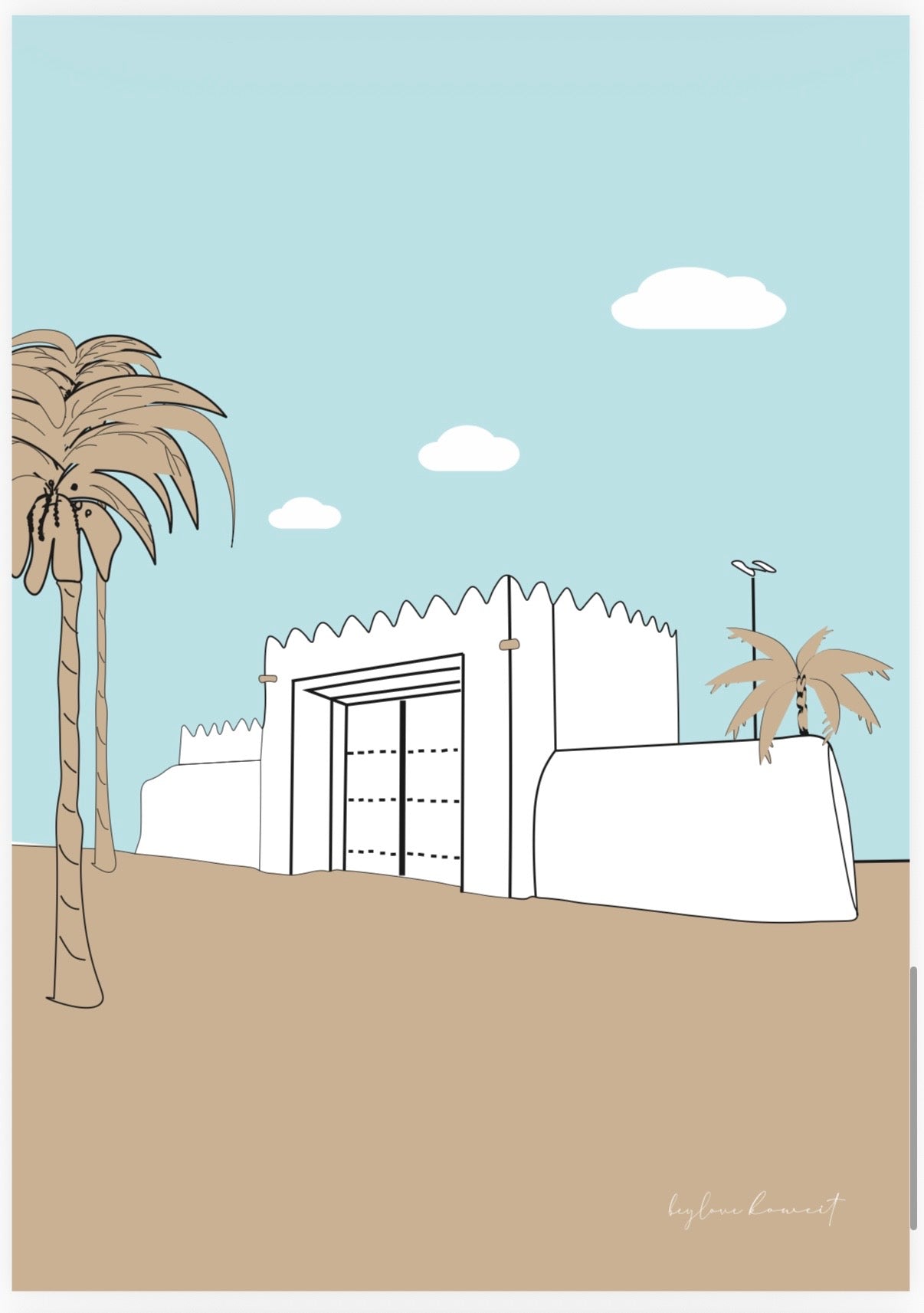 Bey Love Bazaar Third Kuwait Wall Illustration