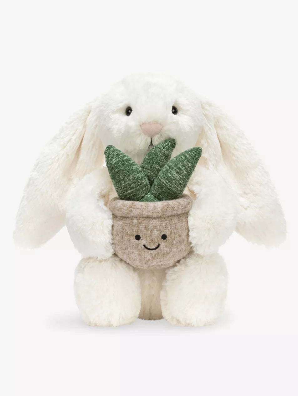 Cream Jellycat Bunny with Plant
