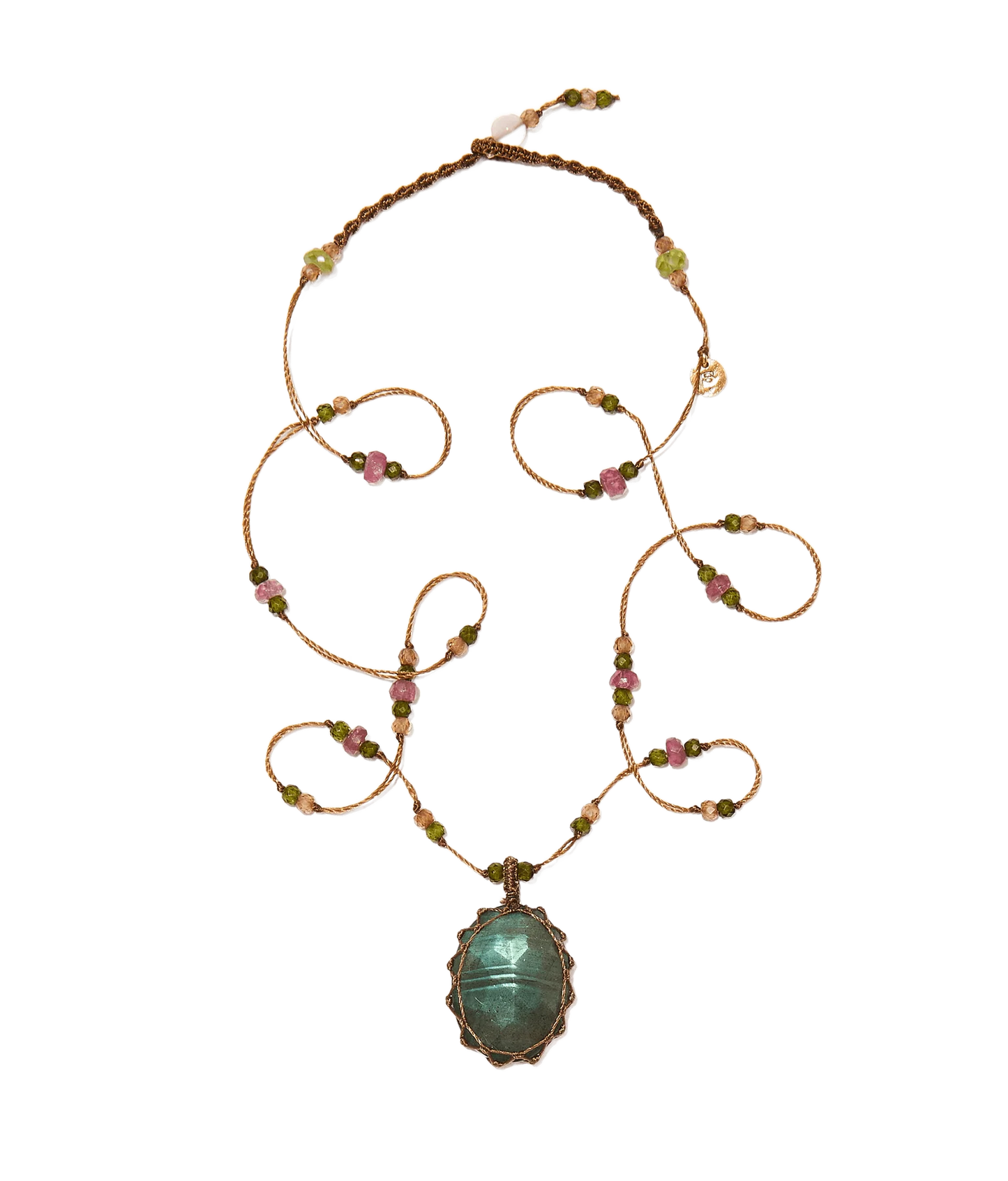 Short Tibetan Sharing VVV Labradorite Necklace