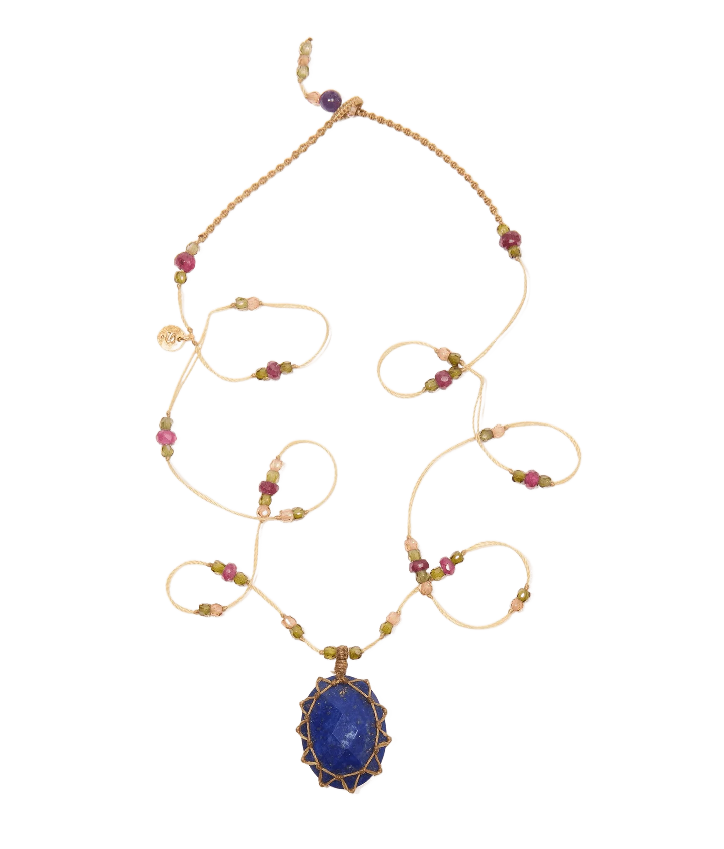 Short Tibetan Sharing VV Lapis Necklace