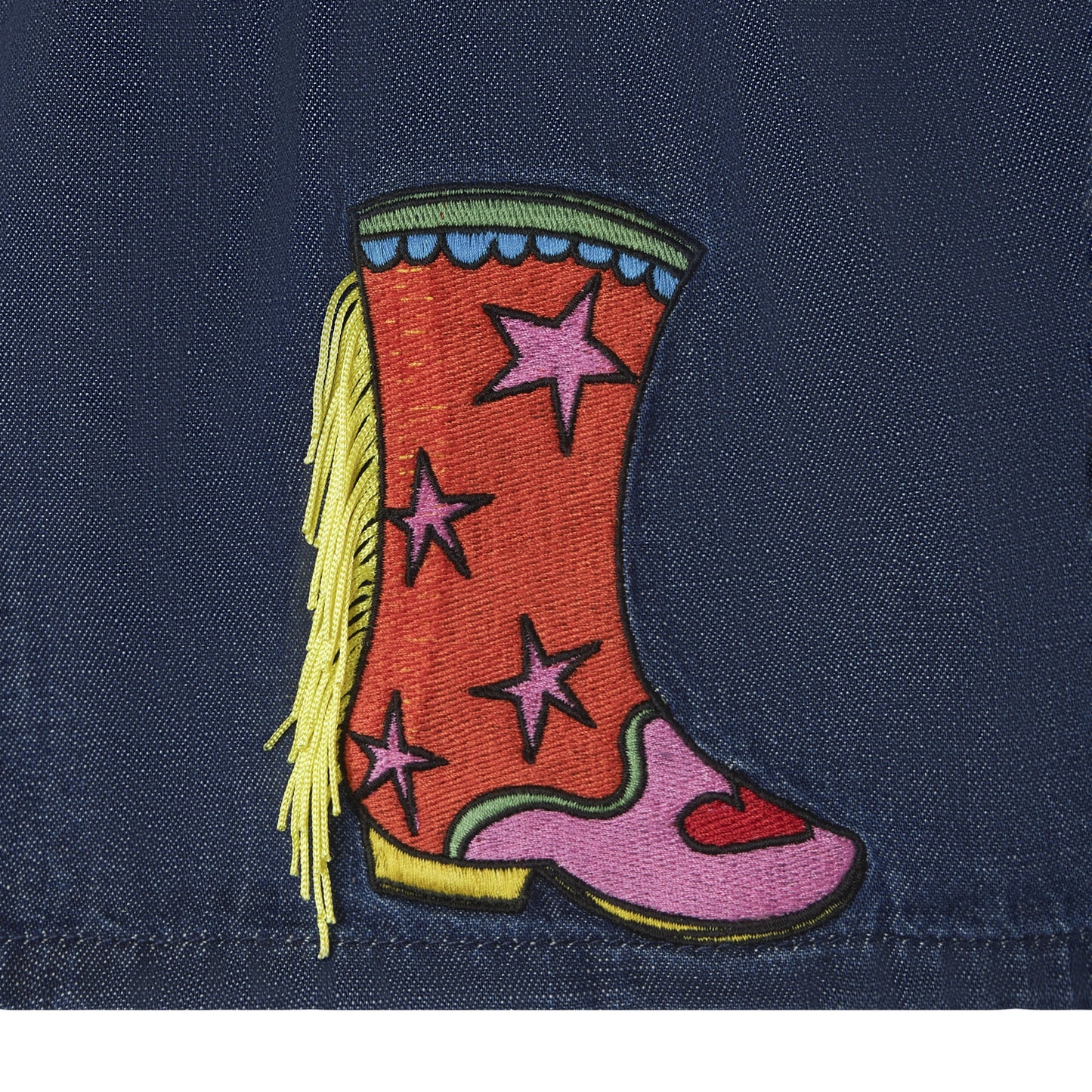 Embroidered SMC Denim Skirt