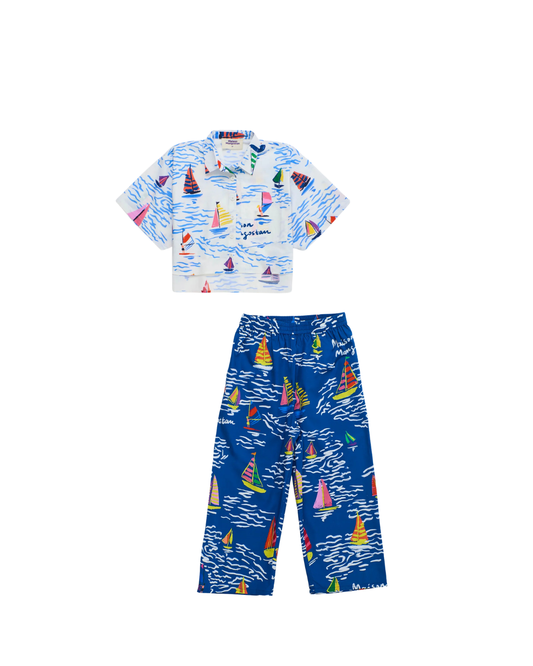 Barcos Maison Mangostan Cropped Shirt Set
