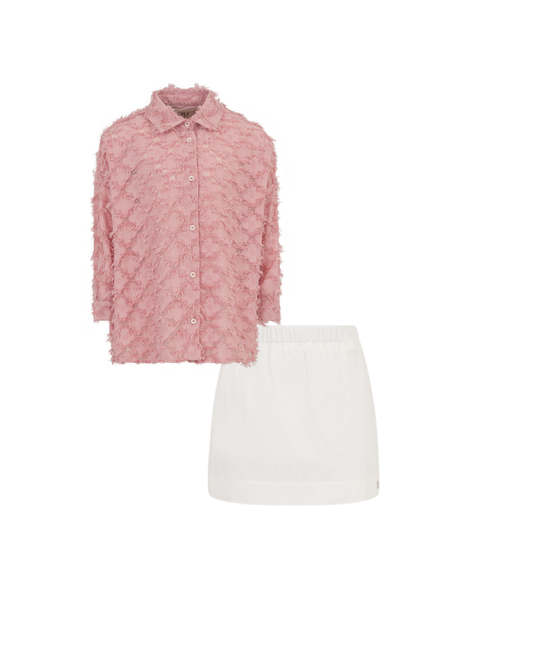 Distressed DOUUOD Skirt Set