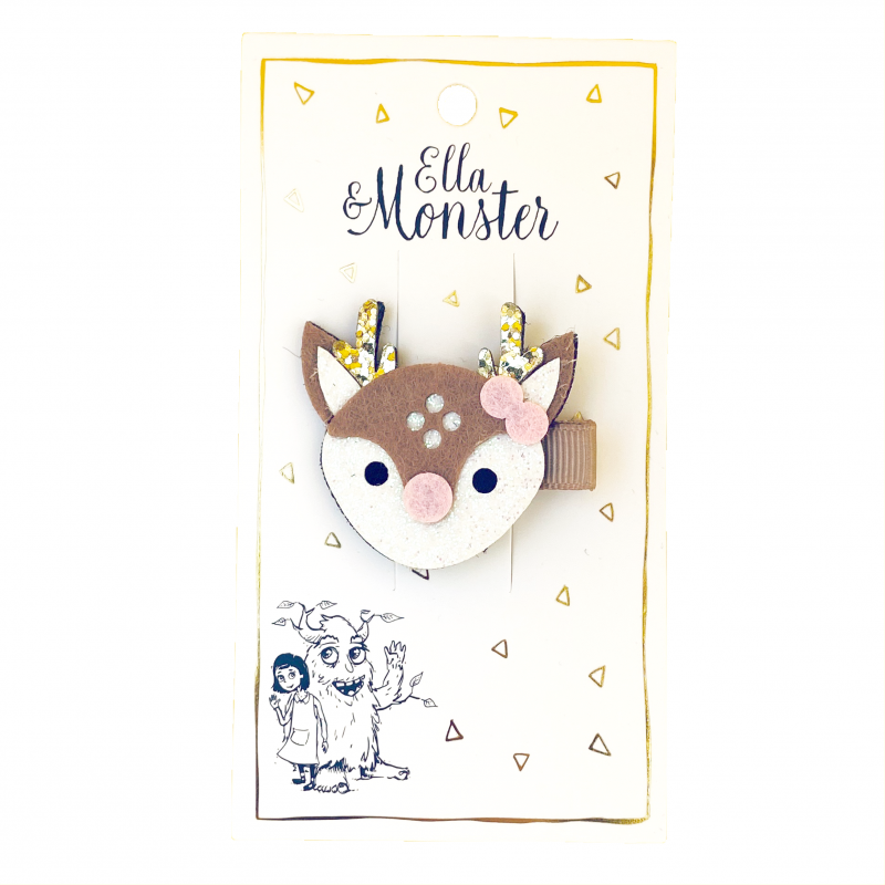 Sweet Glitter Raindeer Ella & Monster Hair Clip