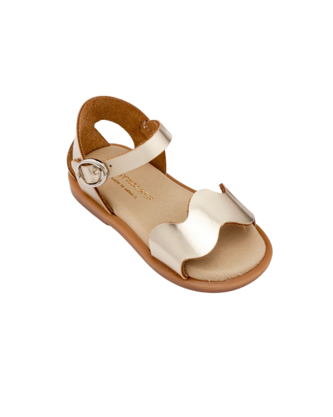 Lauren Scalloped Platinum Sandals