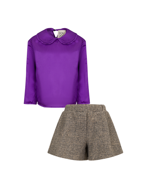 Silk Blouse DOUUOD Short Set