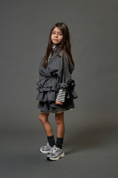 Stripe Ruffle Skirt DOUUOD Set