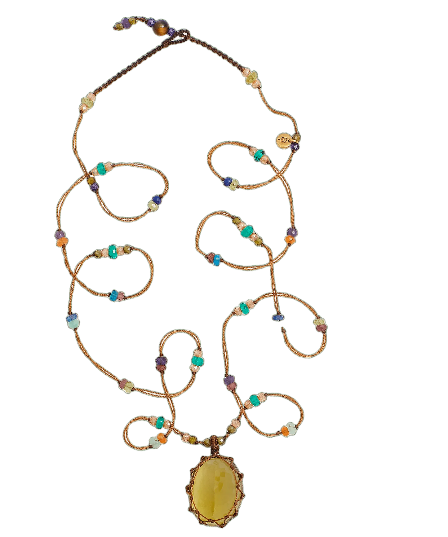 Long Tibetan Sharing VVV Quartz Necklace