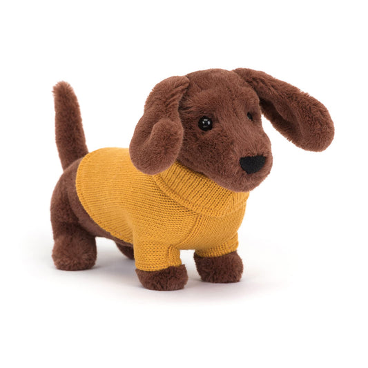 Yellow Sweater Jellycat Sausage Dog