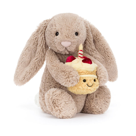 Bashful Jellycat Beige Birthday Bunny