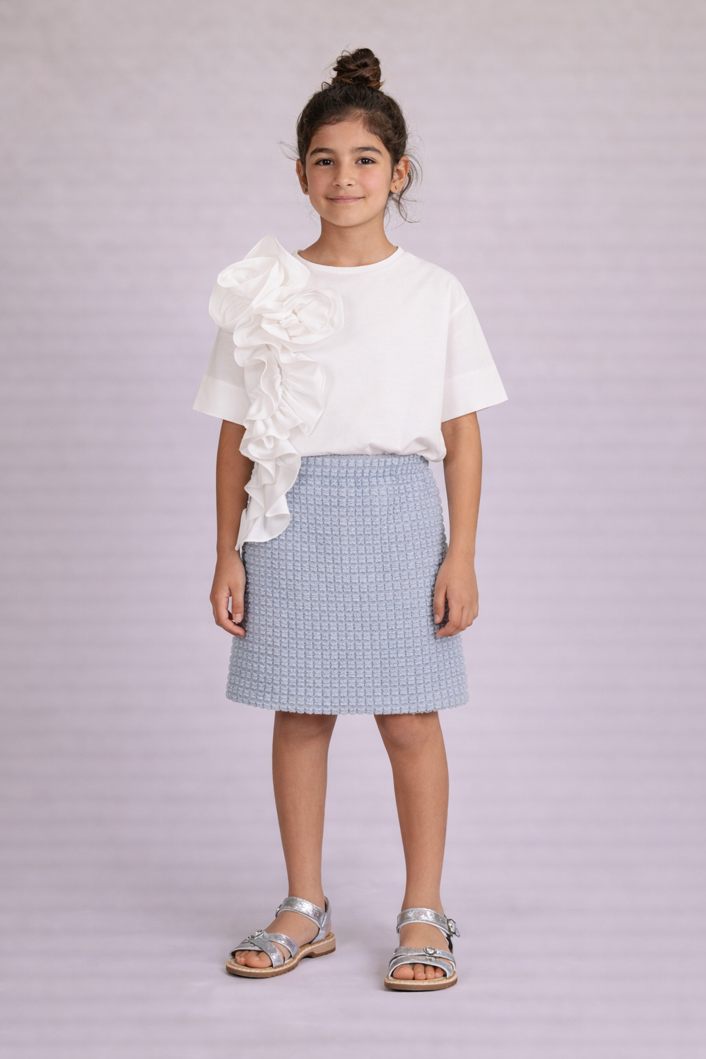 Ruffle Tee DOUUOD Skirt Set