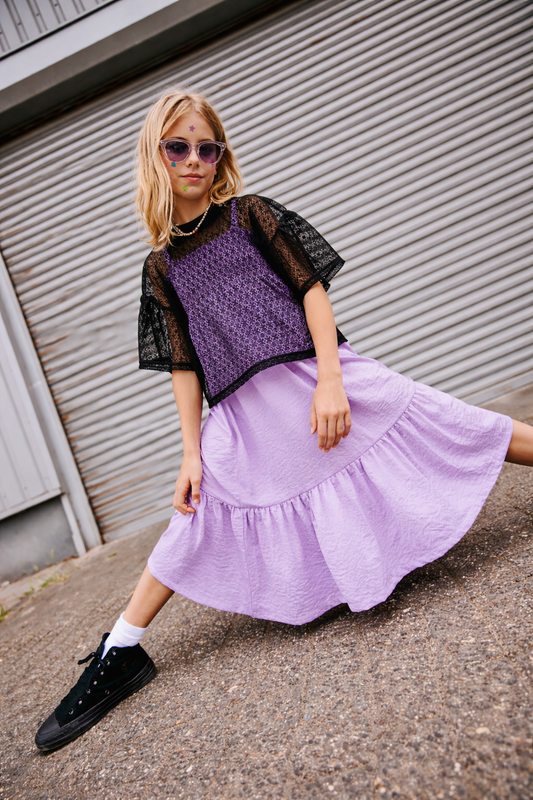 Silky Dress with LMH Lace Top