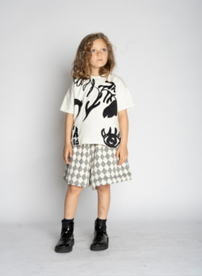 Checkered Padded M'A Kids Shorts