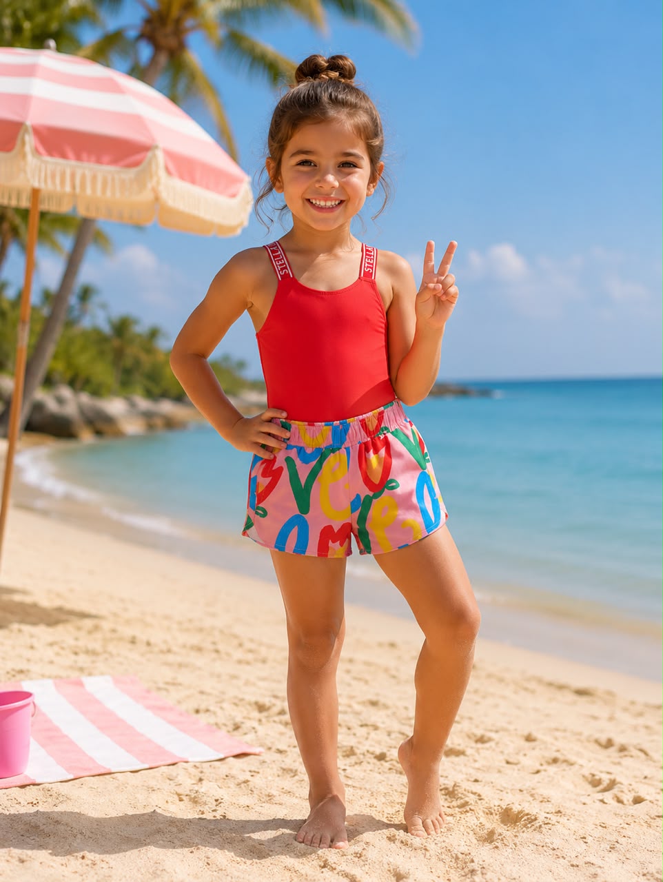 Logo Strap SMC Swimsuit Set