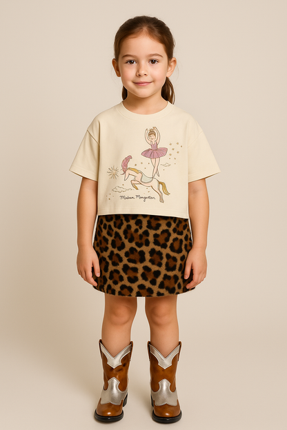 Leopard Fur Maison Mangostan Skirt