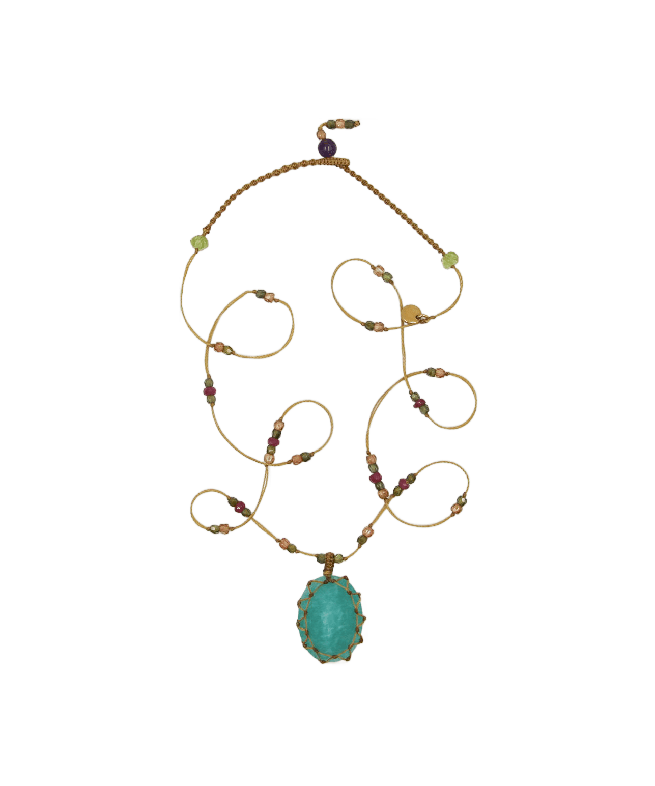 Short Tibetan Sharing VVV Amazonite Necklace