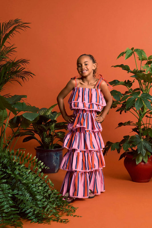 Ruffle Stripes Maison Mangostan Skirt Set