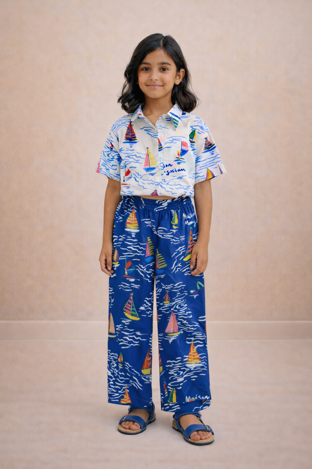 Barcos Maison Mangostan Cropped Shirt Set