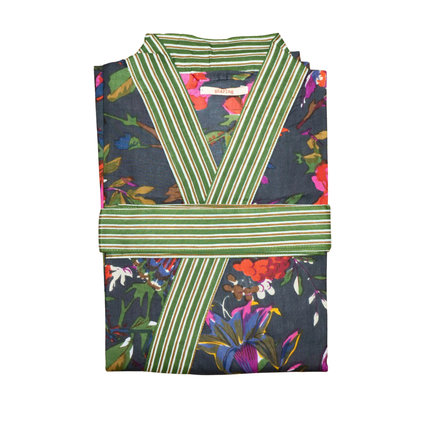 Anthracite & Green Sharing Kimono