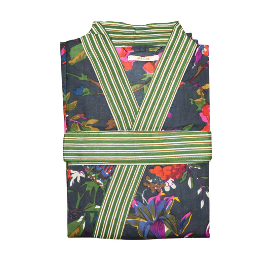 Anthracite & Green Sharing Kimono