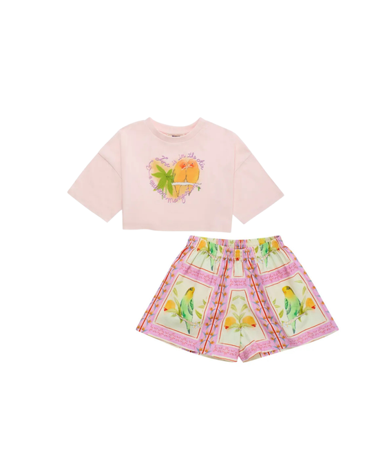 Birds Maison Mangostan Crop Short Set
