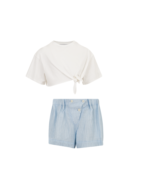 Cropped DOUUOD Short Set