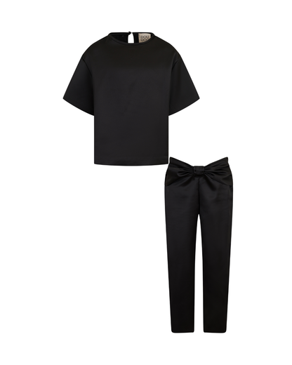 Satin Bow DOUUOD Pant Set