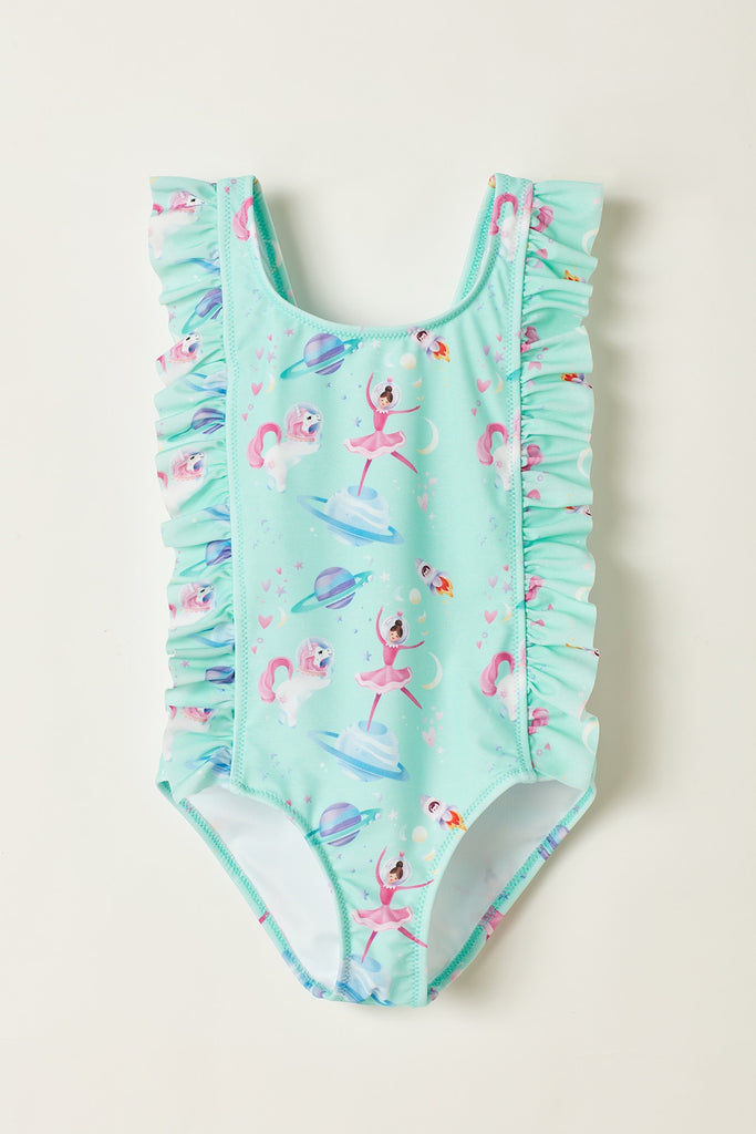 Ballerina in Space Miss Muse Ruffle Swimsuit