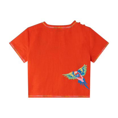 Parrot Embroidery SMC Top